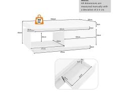 Mesa de centro blanca con luces LED, 1 cajón y compartimento abierto, ideal para salón y oficina