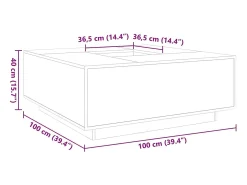 Mesa de centro blanca 100x100x40 cm madera de ingeniería