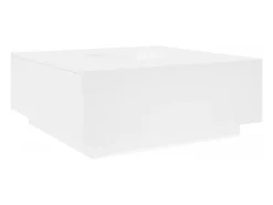 Mesa de centro blanca 100x100x40 cm madera de ingeniería