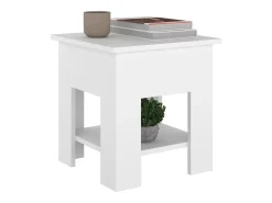 Mesa de centro blanco madera contrachapada 40x40x42 cm
