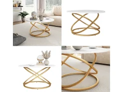 Mesa de centro blanco/oro 79.5x62x46 calgary