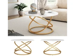 Mesa de centro blanco/oro 79.5x62x46 calgary