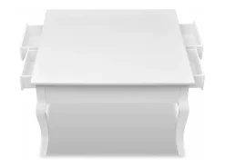 Mesa de centro clásica con 4 cajones blanca