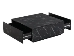 Mesa de centro con 2 cajones en MDF - Efecto mármol negro - ANTRIM de Pascal Morabito