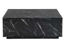 Mesa de centro con 2 cajones en MDF - Efecto mármol negro - ANTRIM de Pascal Morabito