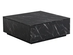 Mesa de centro con 2 cajones en MDF - Efecto mármol negro - ANTRIM de Pascal Morabito