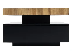 Mesa de centro con 2 cajones de MDF - Negro y natural claro - FELIX