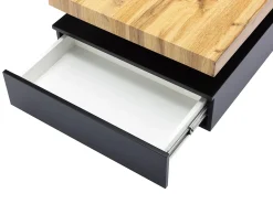 Mesa de centro con 2 cajones de MDF - Negro y natural claro - FELIX