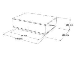 Mesa de centro con 2 puertas - Natural Claro y Antracita - LOTULA