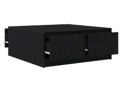 Mesa de centro con cajones roble negro 100x100x40 cm