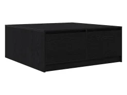 Mesa de centro con cajones roble negro 100x100x40 cm