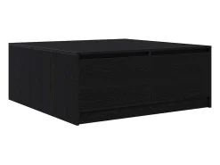 Mesa de centro con cajones roble negro 100x100x40 cm