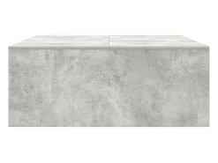 Mesa de centro con cajones gris hormigón 100x100x40 cm