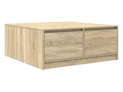 Mesa de centro con cajones roble Sonoma 100x100x40 cm