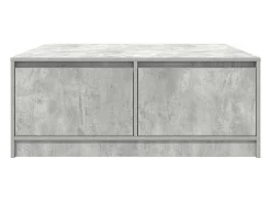 Mesa de centro con cajones gris hormigón 100x100x40 cm