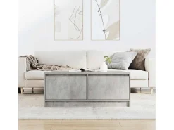 Mesa de centro con cajones gris hormigón 100x100x40 cm