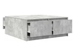 Mesa de centro con cajones gris hormigón 100x100x40 cm