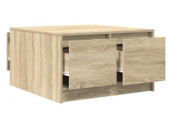 Mesa de centro con cajones roble Sonoma 70,5x70x40 cm
