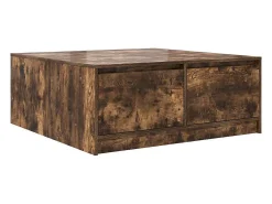 Mesa de centro con cajones roble ahumado 100x100x40 cm