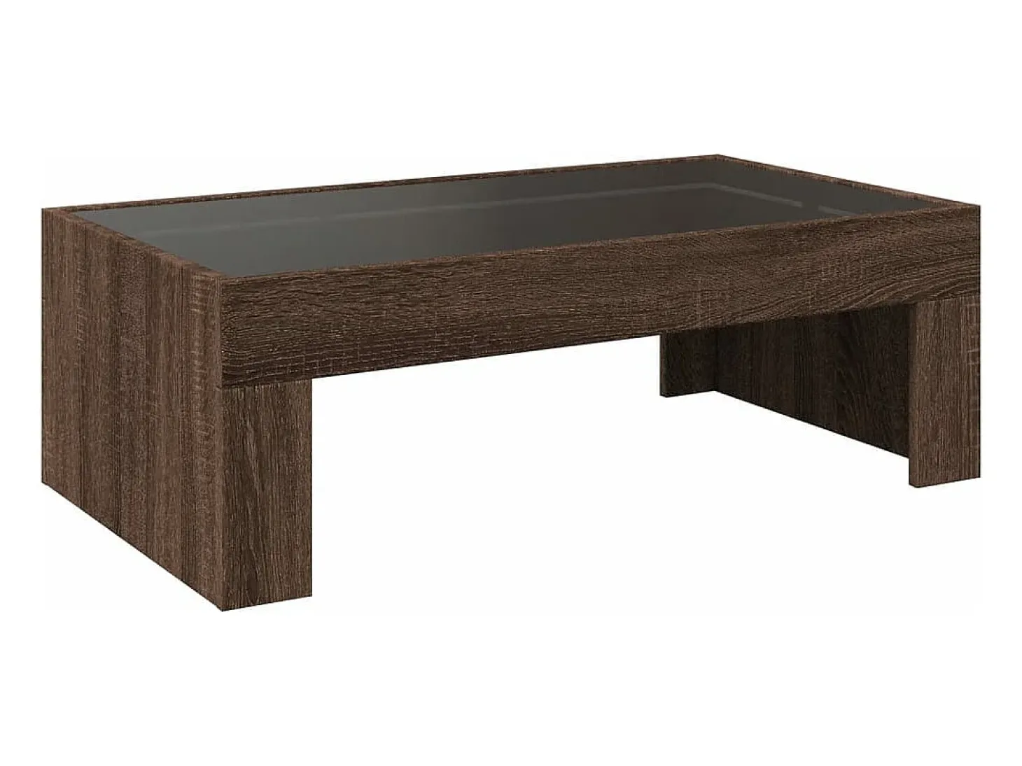 Mesa de centro con Infinity LED marrón roble 90x50x30 cm