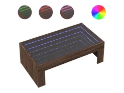 Mesa de centro con Infinity LED marrón roble 90x50x30 cm