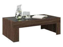 Mesa de centro con Infinity LED marrón roble 90x50x30 cm