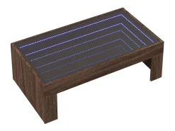 Mesa de centro con Infinity LED marrón roble 90x50x30 cm