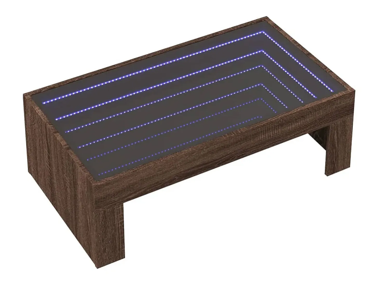Mesa de centro con Infinity LED marrón roble 90x50x30 cm