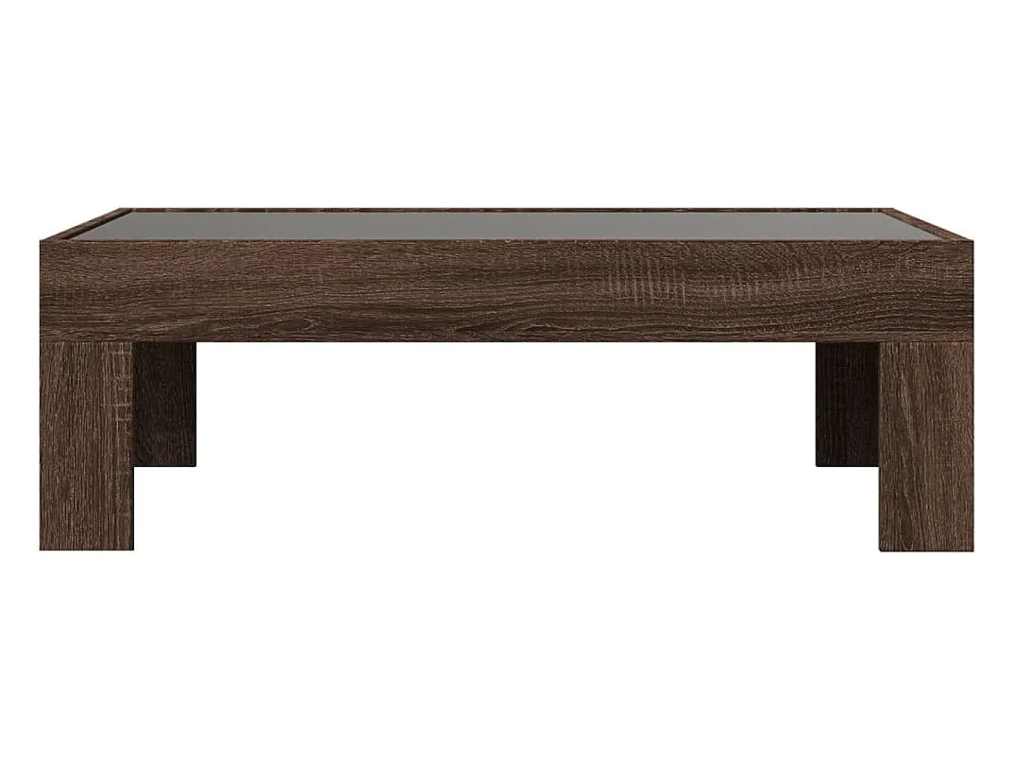 Mesa de centro con Infinity LED marrón roble 90x50x30 cm