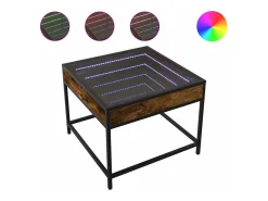 Mesa de centro con Infinity LED roble ahumado 50x50x41 cm