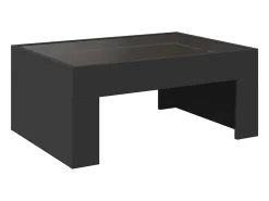Mesa de centro con Infinity LED negro 70x50x30 cm