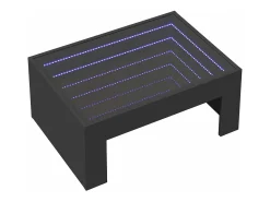 Mesa de centro con Infinity LED negro 70x50x30 cm