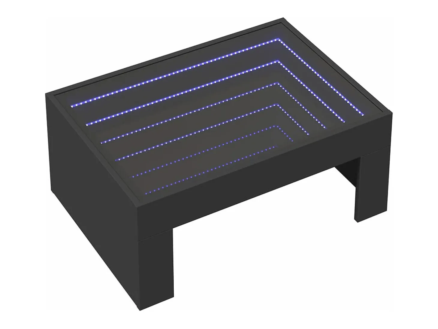 Mesa de centro con Infinity LED negro 70x50x30 cm