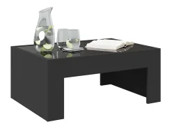 Mesa de centro con Infinity LED negro 70x50x30 cm