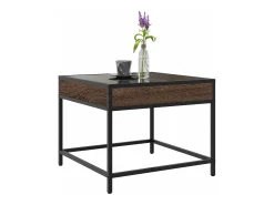 Mesa de centro con Infinity LED marrón roble 50x50x41 cm