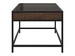 Mesa de centro con Infinity LED marrón roble 50x50x41 cm