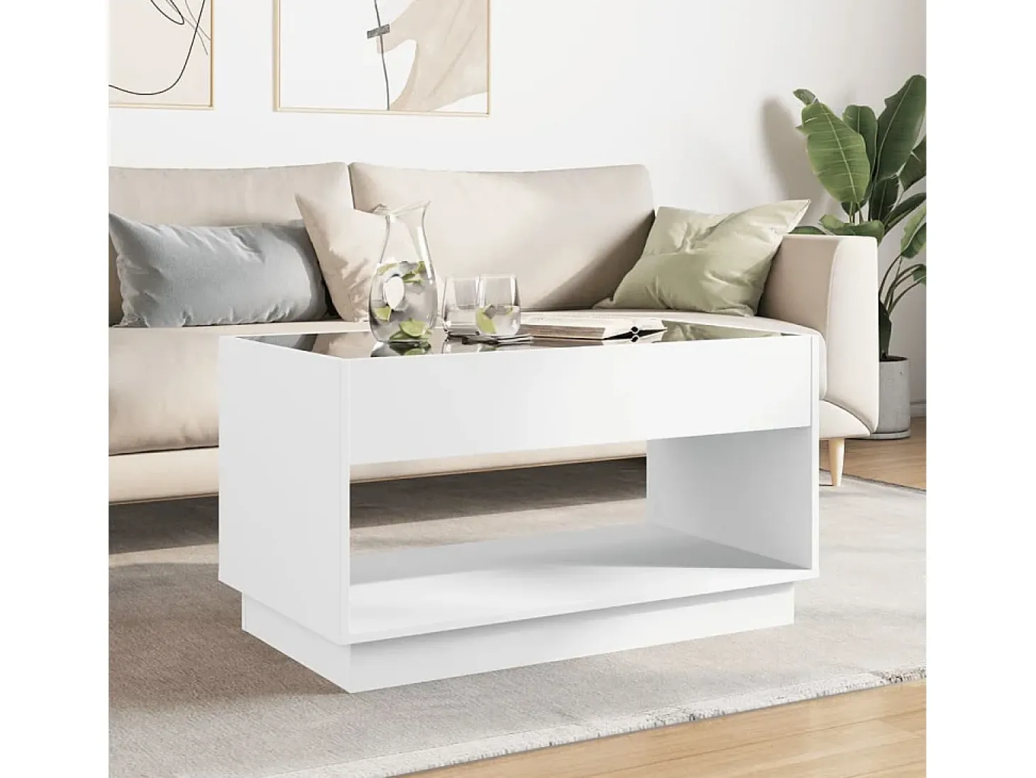 Mesa de centro con Infinity LED blanco 90x50x50 cm