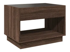 Mesa de centro con Infinity LED marrón roble 70x50x50 cm