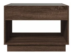 Mesa de centro con Infinity LED marrón roble 70x50x50 cm