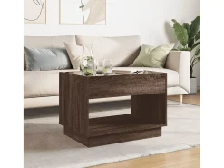 Mesa de centro con Infinity LED marrón roble 70x50x50 cm