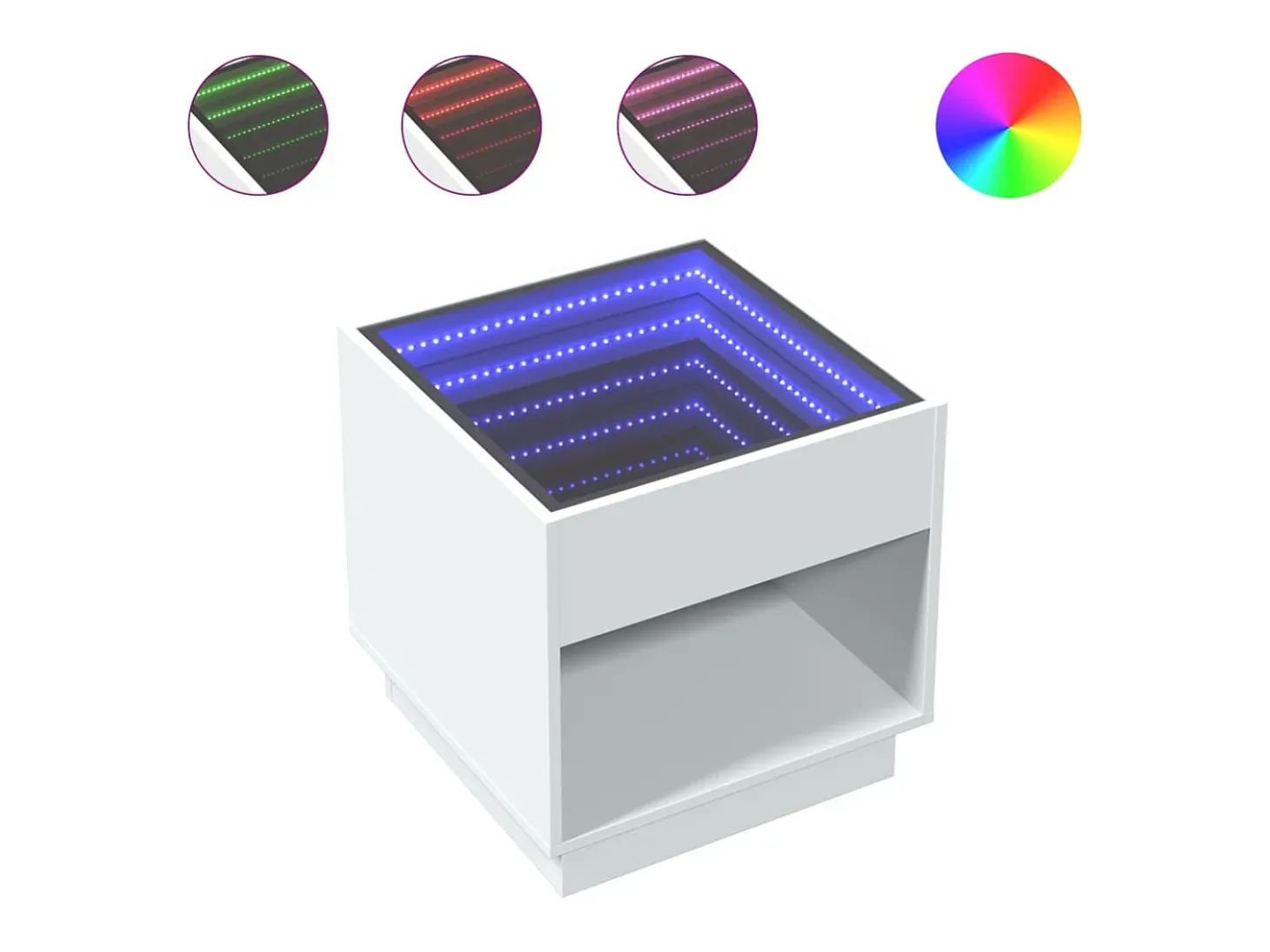 Mesa de centro con Infinity LED blanco 50x50x50 cm