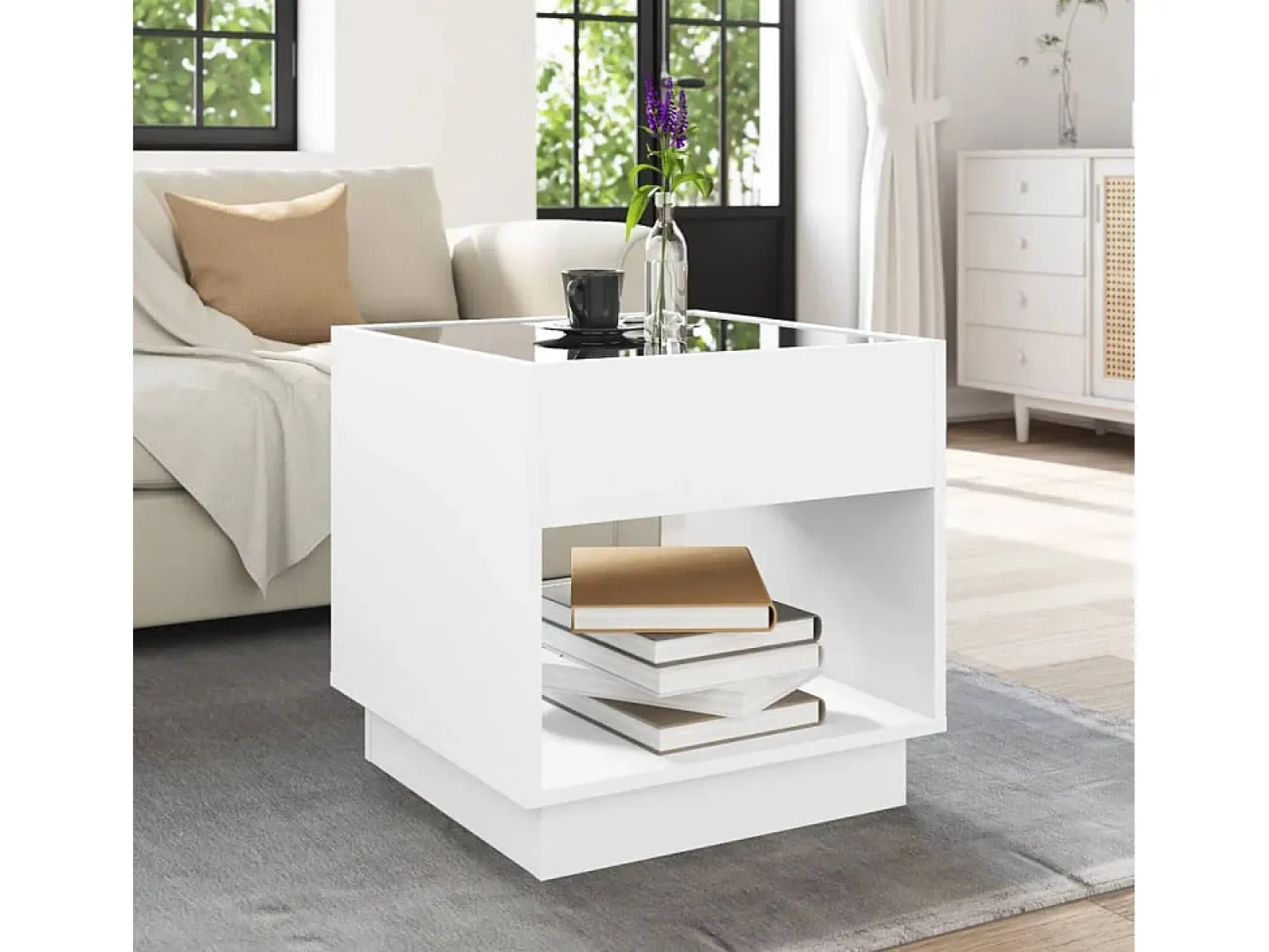 Mesa de centro con Infinity LED blanco 50x50x50 cm