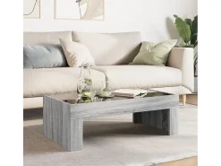 Mesa de centro con Infinity LED gris Sonoma 90x50x30 cm