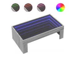 Mesa de centro con Infinity LED gris Sonoma 90x50x30 cm
