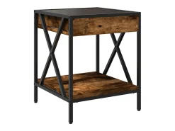 Mesa de centro con Infinity LED roble ahumado 40x40x49 cm