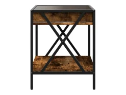 Mesa de centro con Infinity LED roble ahumado 40x40x49 cm
