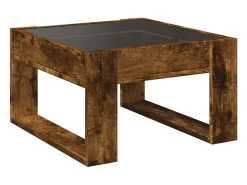 Mesa de centro con Infinity LED roble ahumado 50x53x30 cm
