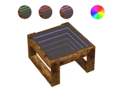 Mesa de centro con Infinity LED roble ahumado 50x53x30 cm