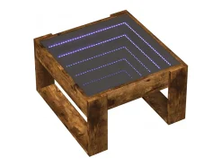 Mesa de centro con Infinity LED roble ahumado 50x53x30 cm
