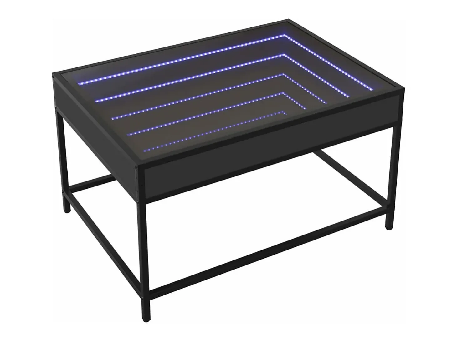 Mesa de centro con Infinity LED negro 70x50x41 cm